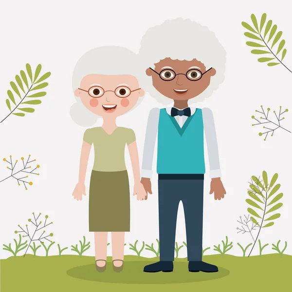 Yaşlı kadın ve erkek tasarım — Stok Vektör