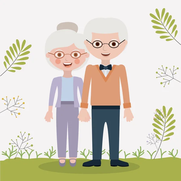 Old woman and man design — Stock Vector