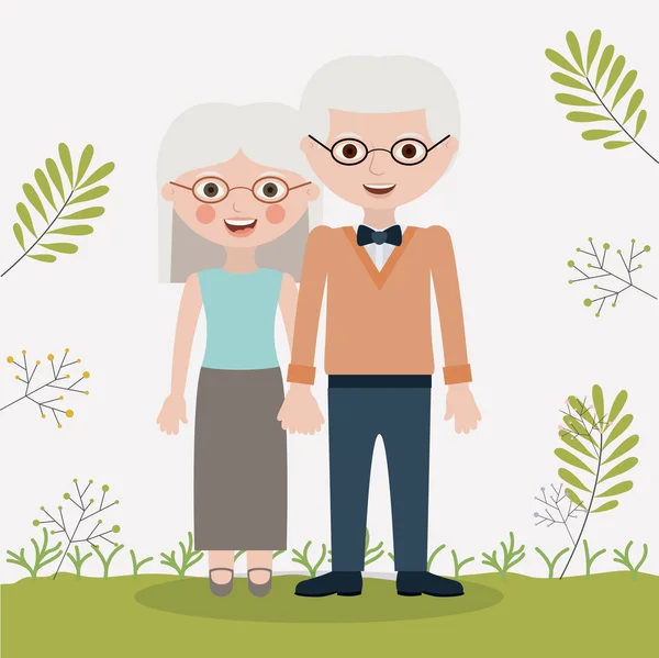 Old woman and man design — Stock Vector