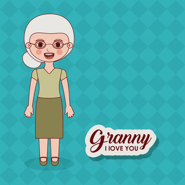 奶奶奶奶卡通设计 — 图库矢量图片