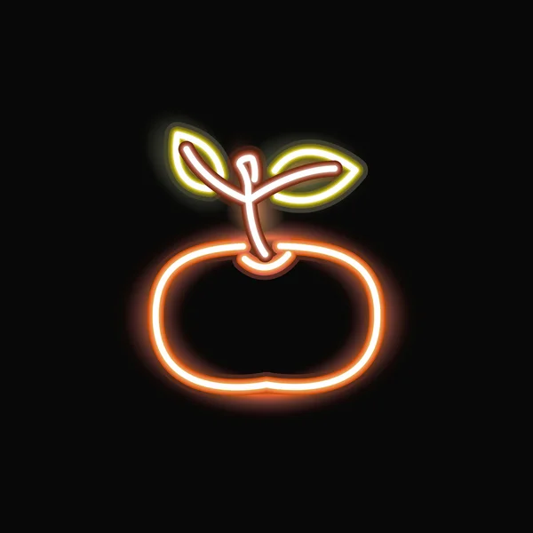 Neon tangerine silhouette icon — Stock Vector