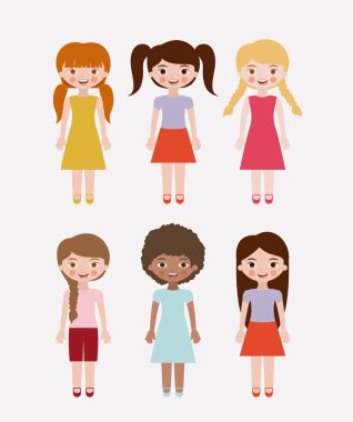 İzole kız çocuk tasarımı