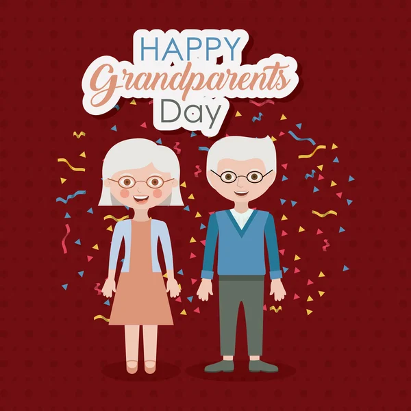 Couple of grandparents design — Stock Vector