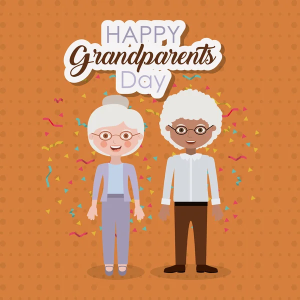 Couple of grandparents design — Stock Vector