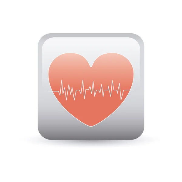 Srdce s pulsem v konstrukci rámu — Stockový vektor