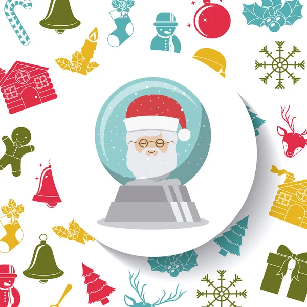 Santa sphère de Joyeux Noël design — Image vectorielle