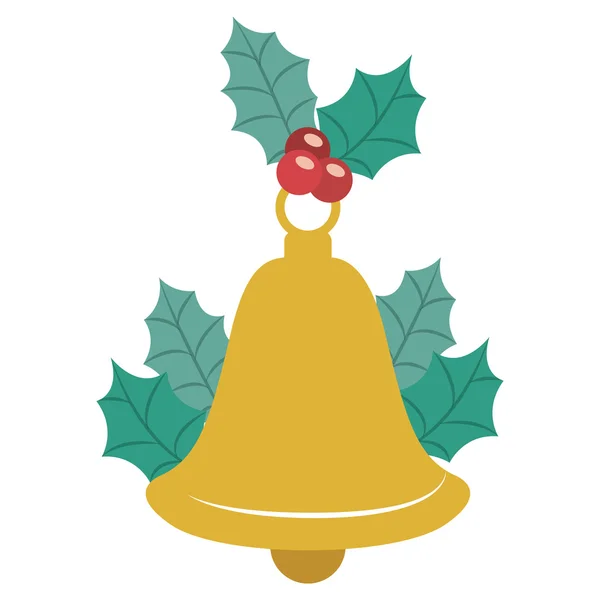 Bell of merry Christmas design — Stock Vector