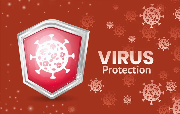 Covid 19 virus bescherming schild vector ontwerp — Stockvector
