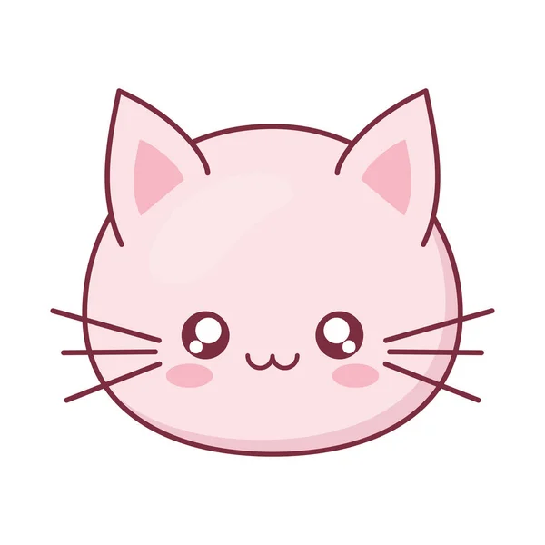 Sweet Feline: A Pink Kawaii Cartoon Cat Icon With Saturated Colors