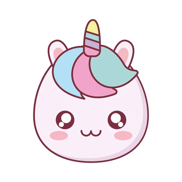 Kawaii unicornio animal diseño de vectores de dibujos animados — Vector de stock