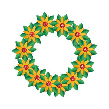 Mutlu noeller çiçekler taç vektör tasarımı