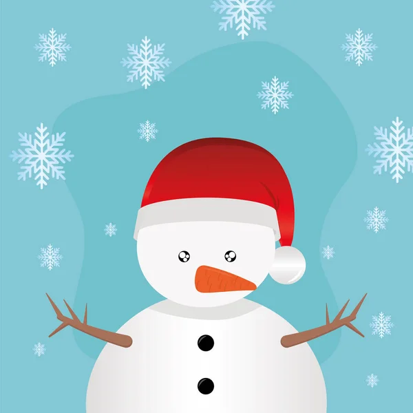Веселий різдвяний сніговик Векторний дизайн — стоковий вектор