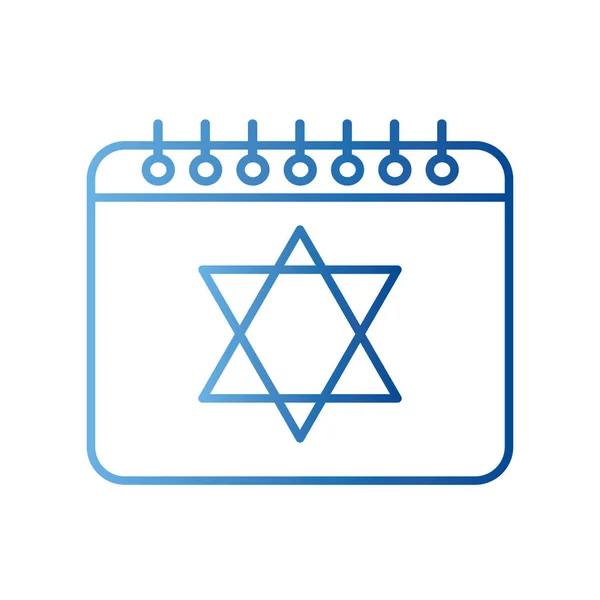 Judaica hanukkah calendário gradiente estilo ícone vetor design — Vetor de Stock