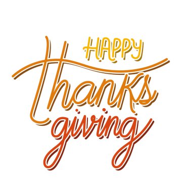 Mutlu şükran günü harfleri vektör tasarımı