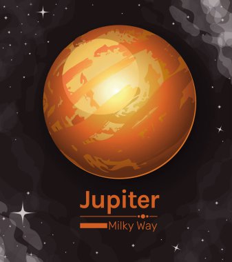 jupiter gezegeni samanyolu ikon vektör tasarımı