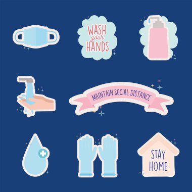 Covid19 salgın çıkartması ikonu