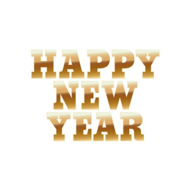 Beyaz arka planda altın haşhaş harfleriyle mutlu yıllar.