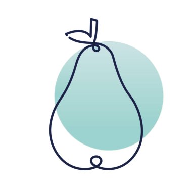 taze armut meyvesi, tek sıra tarzı.