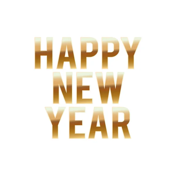 Šťastný nový rok ve zlatých písmenech — Stockový vektor