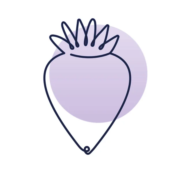 Čerstvé jahodové ovoce, jednořádkový styl — Stockový vektor