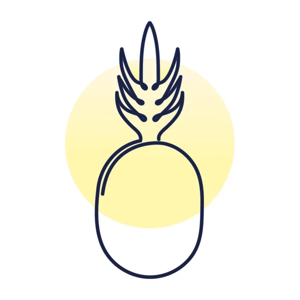 Świeże owoce ananasowe, jednoliniowe — Wektor stockowy