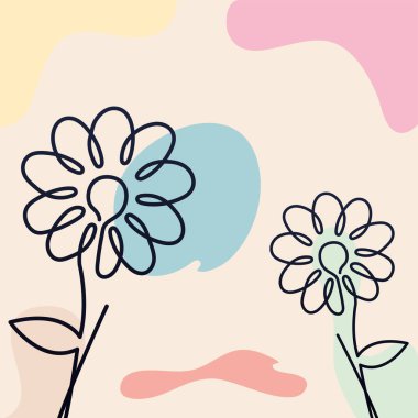 tek çizgi şeklinde ayçiçeği bitkileri