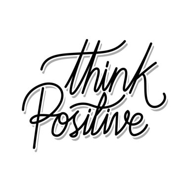 Beyaz arka planda pozitif harfleri düşün