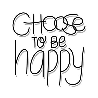 Beyaz arkaplanda mutlu harf olmayı seç