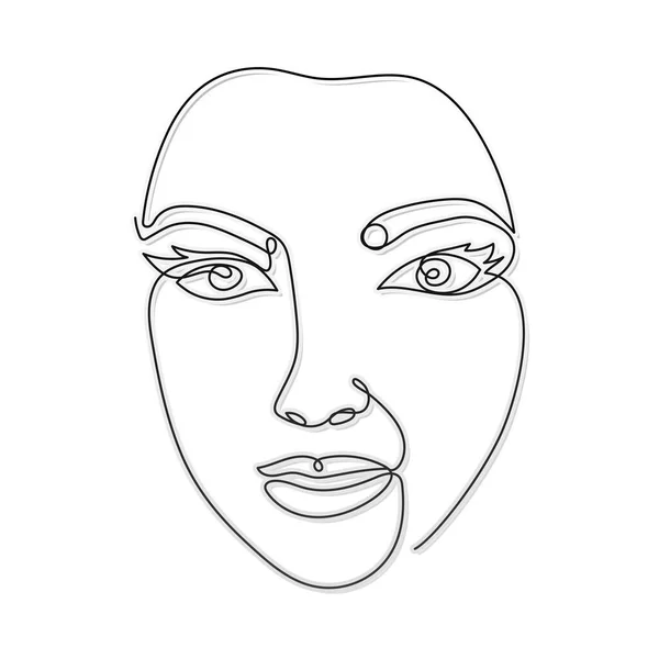 Cara de mujer de línea con dos ojos y ruido sobre un fondo blanco — Archivo Imágenes Vectoriales
