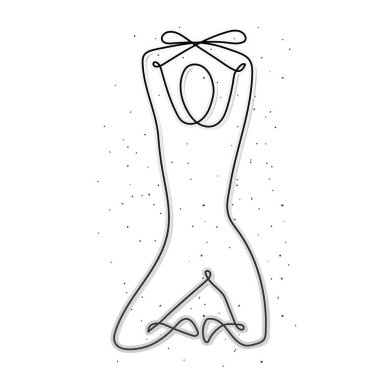 beyaz arkaplanda çizgi kadın vücudu