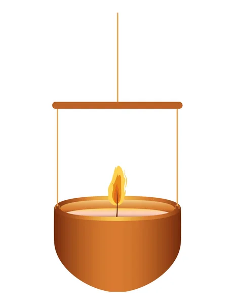 Svíčka na lustrovém bílém plameni — Stockový vektor