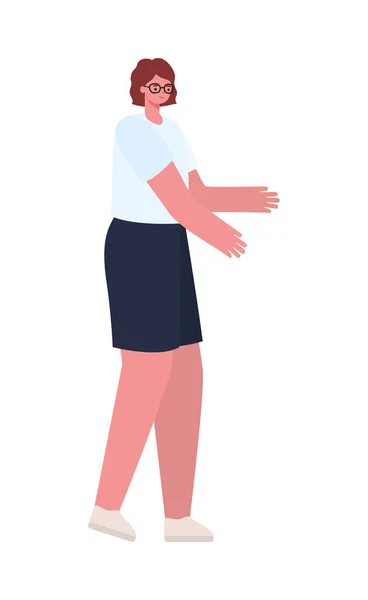 Femme habillée en jupe bleu foncé — Image vectorielle