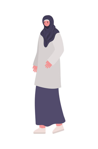 woman dressed in hijab and whithe shoes