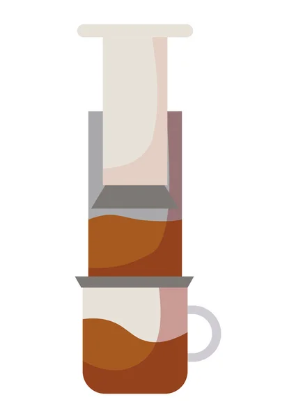 Aeropress fehér alapon — Stock Vector