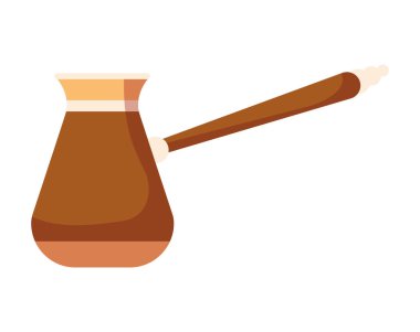 Beyaz arkaplanda Türkçe cezve simgesi