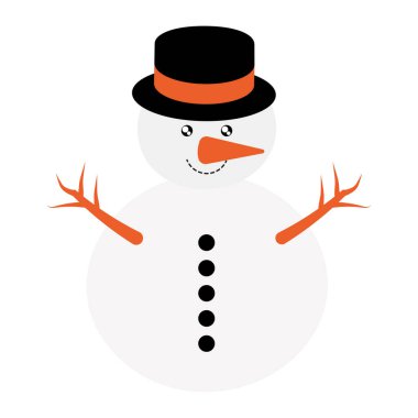 Beyaz arkaplanda kardan adam simgesi