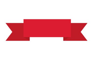 Beyaz arkaplanda açık kırmızı kurdele