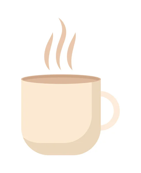 Tasse Symbol mit Dampf über weißem Hintergrund — Stockvektor