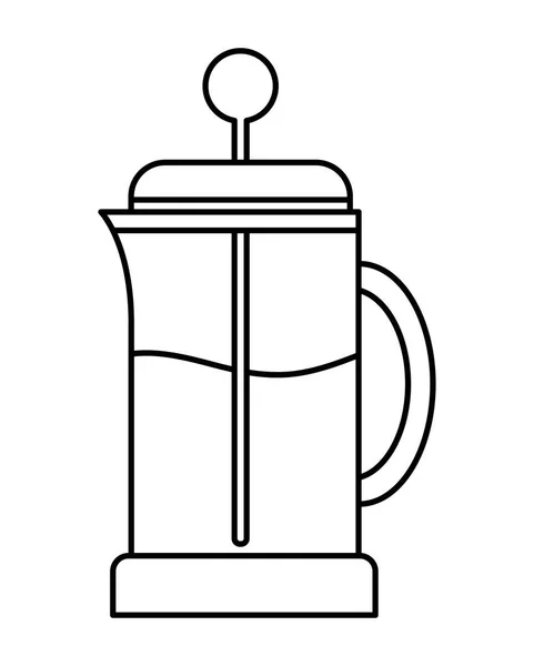 French press on white background — Stock Vector
