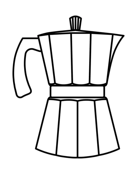 Café moka pot, ícone de estilo de linha — Vetor de Stock