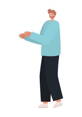 Gökyüzü mavisi gömlekli adam