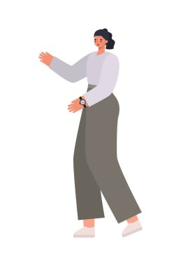 Haki pantolon giymiş bir kadın.