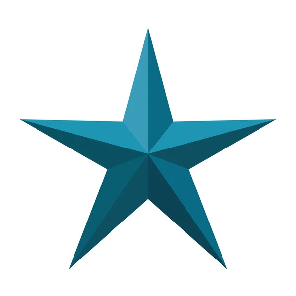 Estrella con color azul y cinco puntos — Archivo Imágenes Vectoriales