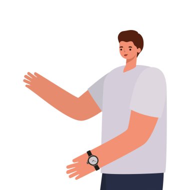 Kahverengi saçlı, gri gömlekli ve kol saatli bir adam.