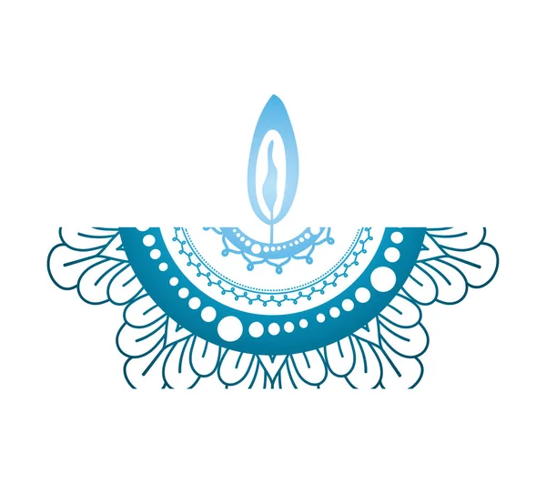 Mandala av färg mörkblå med ett blått ljus på vit bakgrund — Stock vektor
