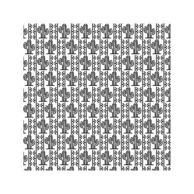 Beyaz arkaplanda Meksika kaktüsleri deseni