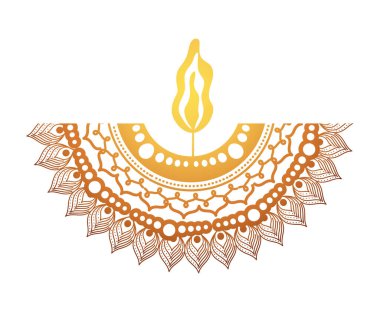 Renkli mandala Portakallı ve mumlu