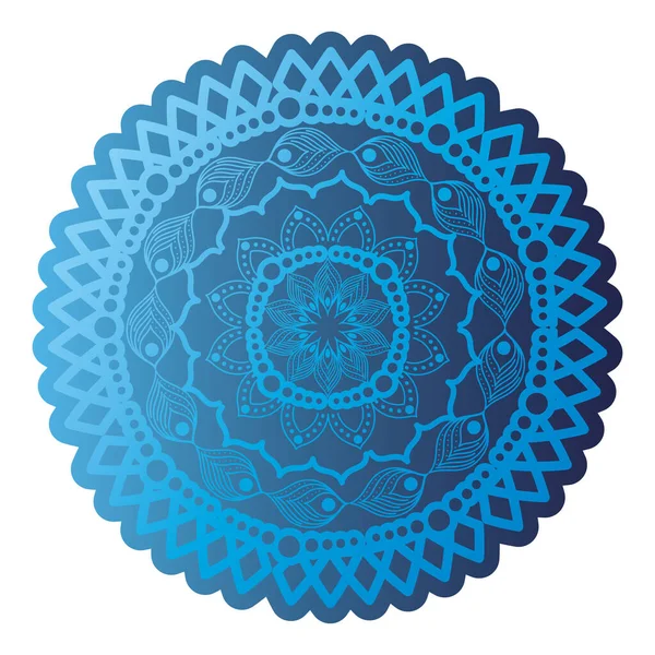 Mandala von dunkelblauer Farbe mit weißem Hintergrund — Stockvektor