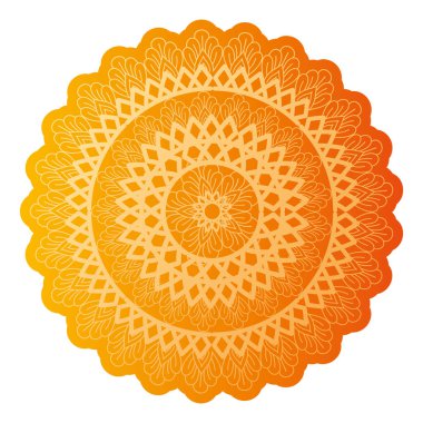 Beyaz arka planlı turuncu kaplan mandala