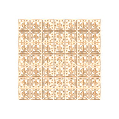 Beyaz arka planda turuncu renkli Meksika kaktüsü simgeleri